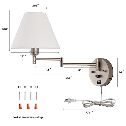 Swing Arm Wall Sconces (Nickel)