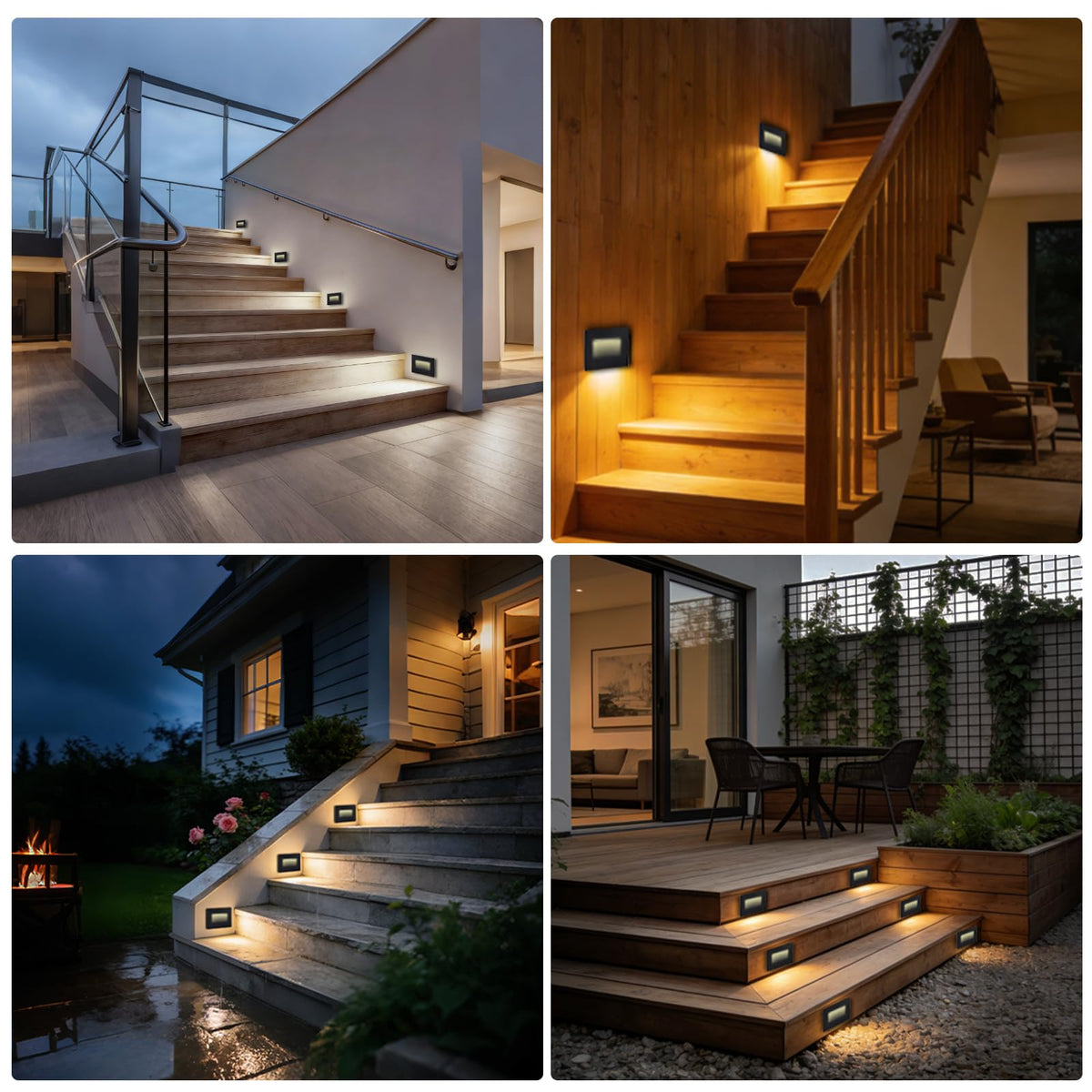 4 Pack Horizontal LED Step Lights (Horizontal-Black / 4 Pack)