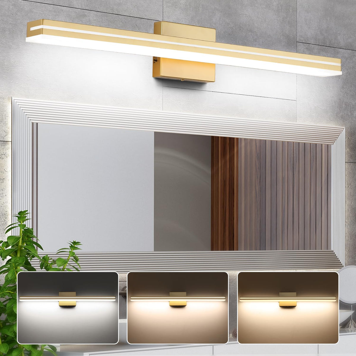LED Modern Bathroom Vanity Light Fixtures (32-Inch / Gold)