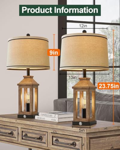 23.75" Farmhouse Dual USB Charging Ports 3 (Wood Grain)