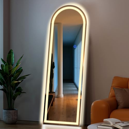 Arch Full Length Standing Mirror with LED Lights