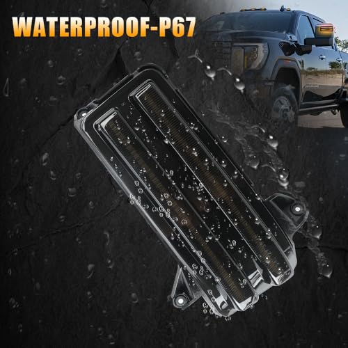 Switchback LED Side Tow Mirror Marker Lights for 2020 (2020-current 2500 3500,Smoked Lens)