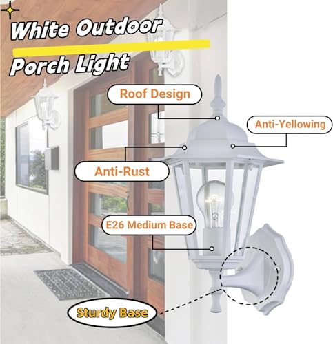 2 Pack Outdoor Wall Light (2 Pack / White)