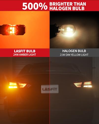 T3 7443 Switchback LED Bulb 7444NA Front Turn Signal CANBUS Error Free White Amber NEW 500% Brighter 7444NA W21W DRL Parking Light Built In Resistor Anti Hyper Flash (Amber/White / 7443)