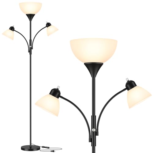 Torchiere Floor Lamps for Living Room (Black)
