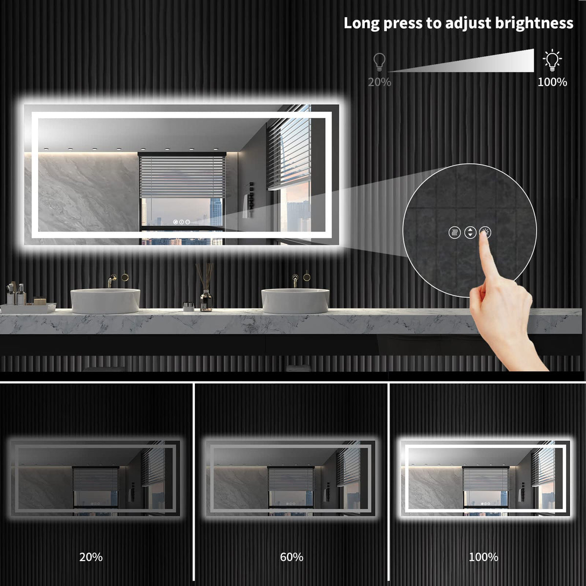 72"X32" LED Bathroom Mirror with Lights (Led / 32"L x 72"W)