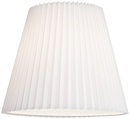 Edie Large White Linen Knife Pleat Lamp Shade 10x17x14.75 (White)