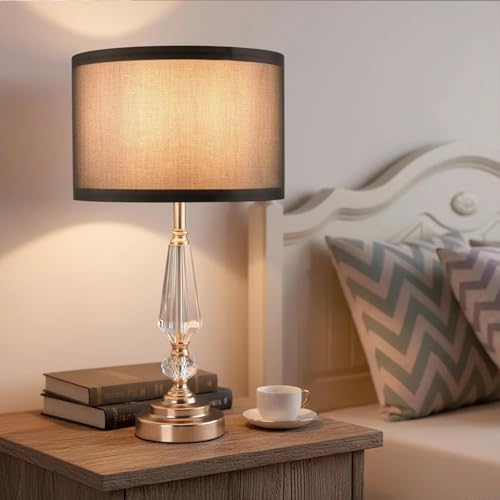 Crystal Table Lamp (Crystal pillar+Black)