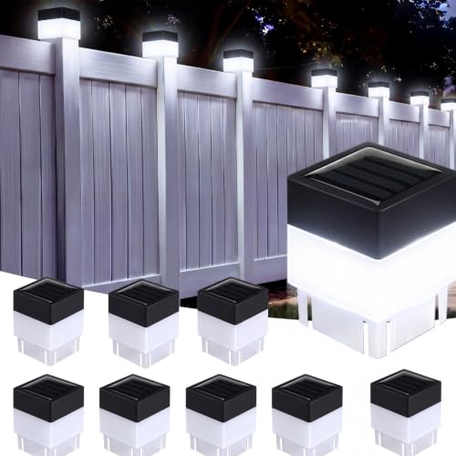 8 Pack Solar Post Cap Lights (White)