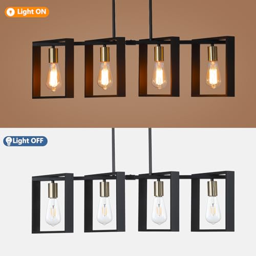 4 Lights Wood Chandelier (Black / 4 lIGHTS A)