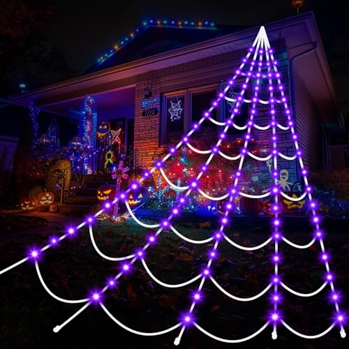 Halloween Decorations Outdoor Spiders Web Lights