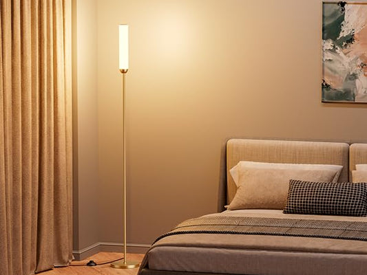 LED Floor Lamp with Remote Control (Gold / 65 inches)