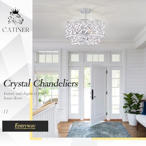 20" Chrome Crystal Chandelier (Large Drum Chrome)