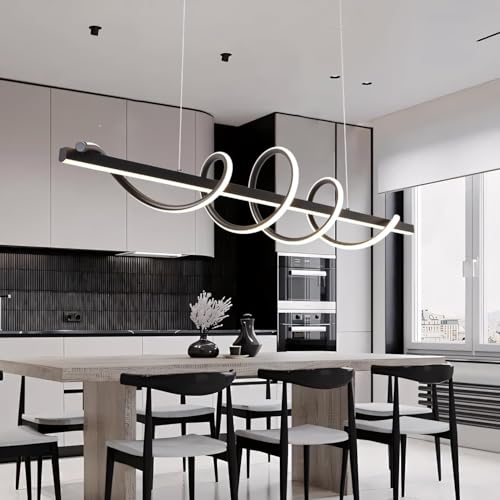 Black Snake Twist Dimmable Modern LED Pendant Chandelier (Painted Black / 47.24")