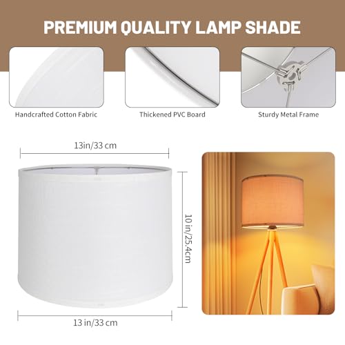 White Lamp Shades Set of 2 (White Linen)