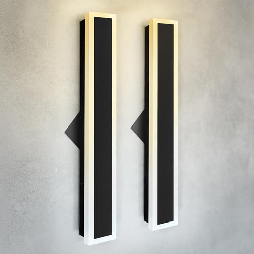 24" LED Linear Wall Sconce 2 Pack (Black)