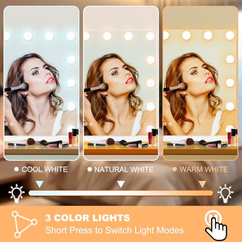 Vanity Mirror with Lights (White / 40"L x 30"W)
