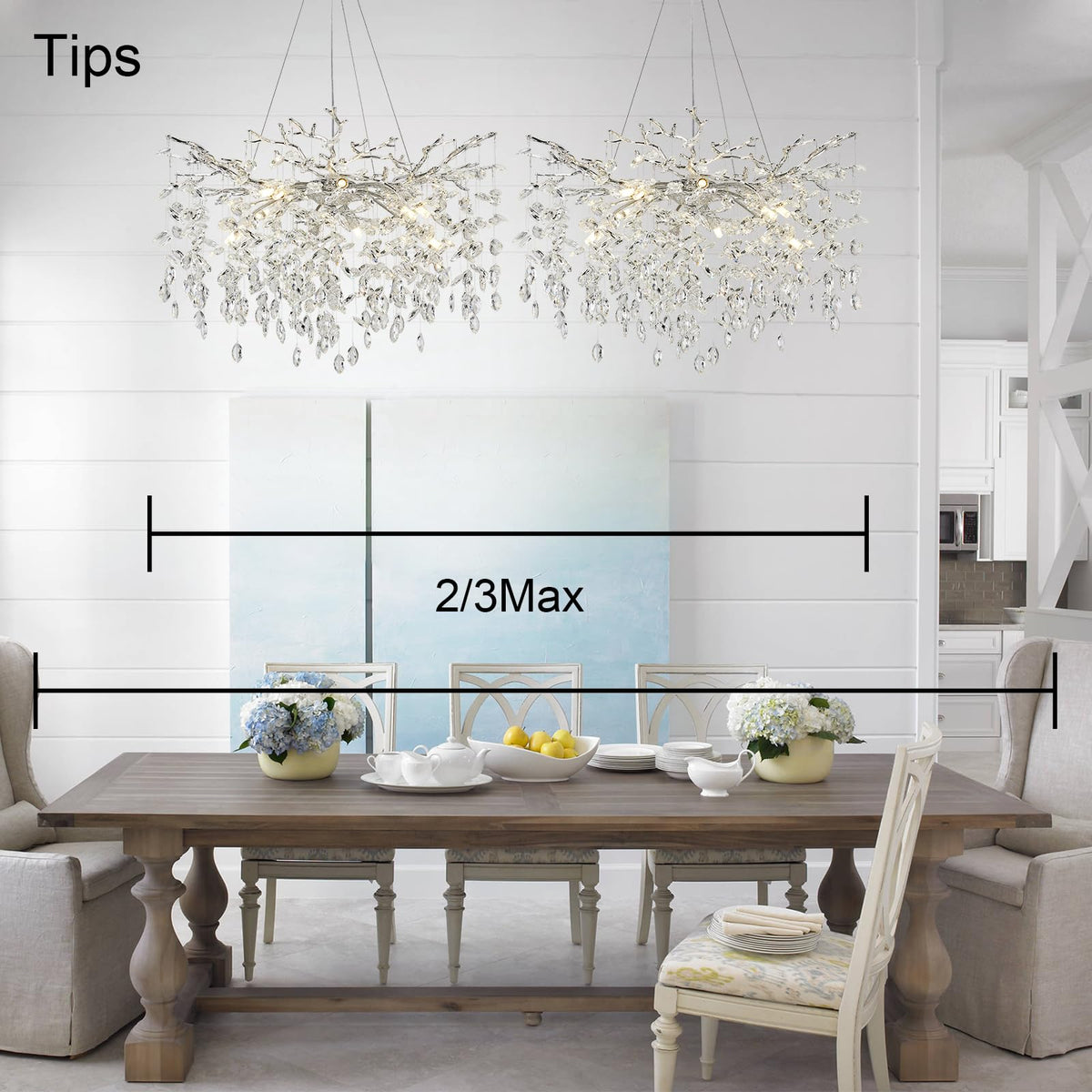 Modern Crystal Chandelier (Silver / A-D31.5 Inch)