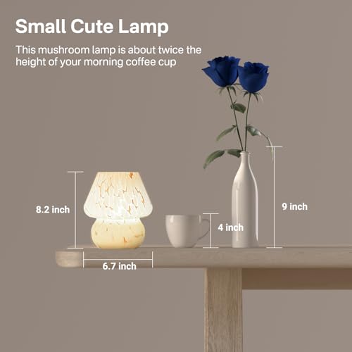 Mushroom Lamp Table Lamp for Bedroom (Flame White)
