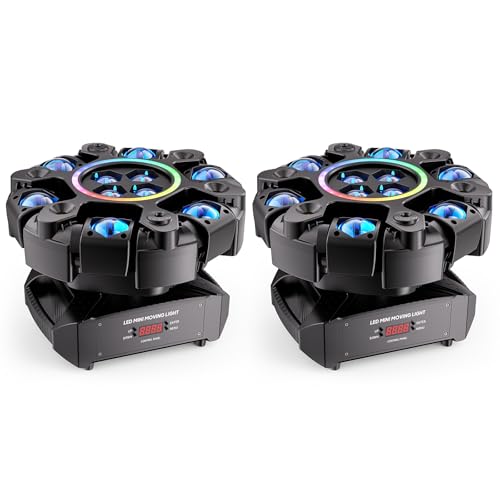 2PCS 6 Arm LED Stage Lights with 90° Swing & 540° Horizontal Rotation