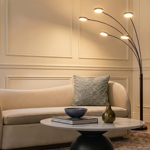 Orion Arc Floor Lamp for Living Room (Sanded Black)