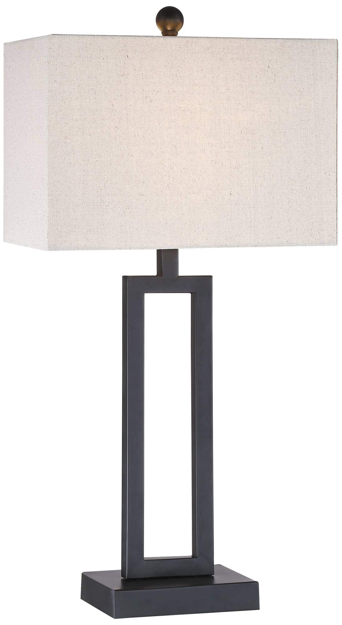 Aston 26" Tall Table Lamp Black Finish Open Rectangle Modern (Single - Black)