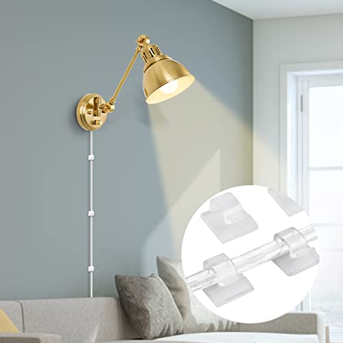 Plug in Wall Sconces Set of Two with Remote (Gold-2 PACK(Bulbs+Remote))