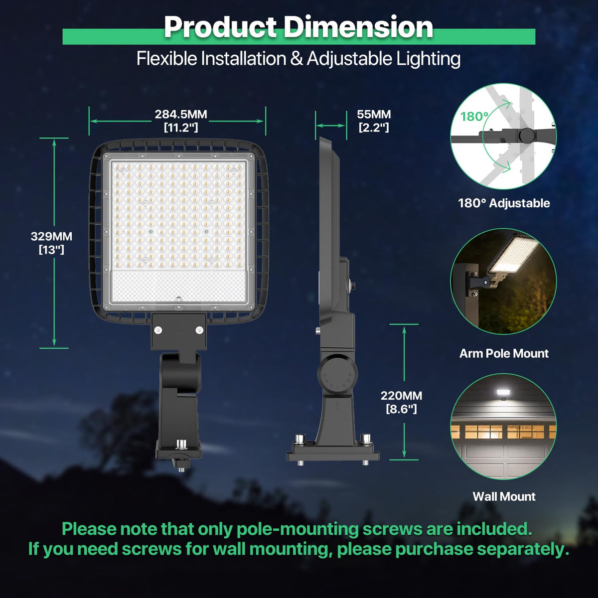 LED Parking Lot Lights Outdoor (5000K)