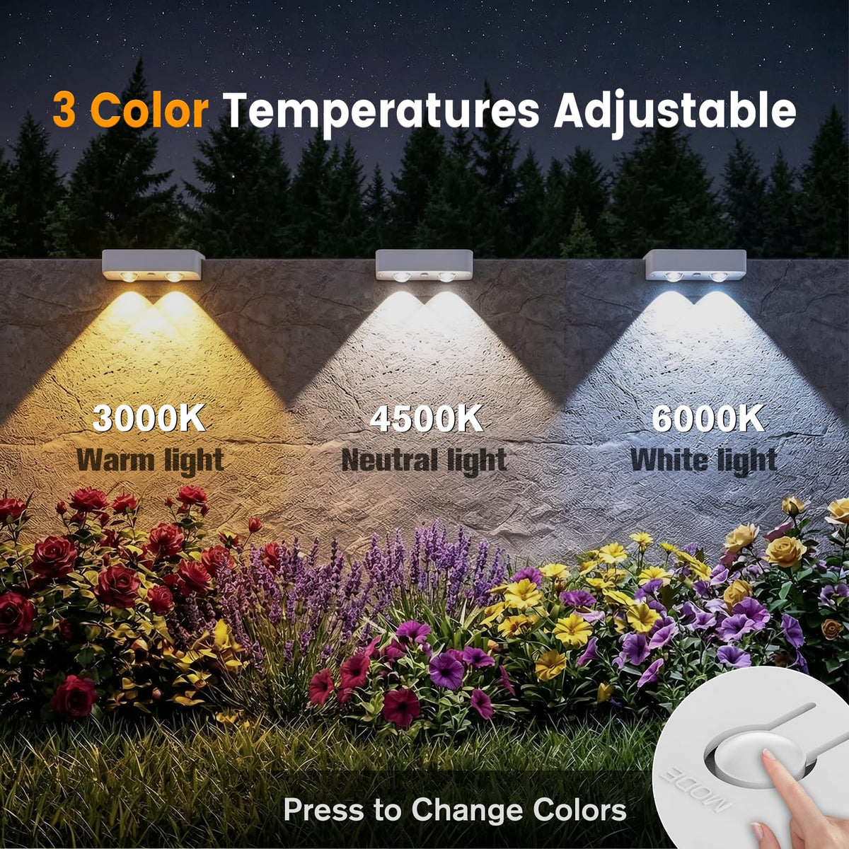 Solar Fence Lights Outdoor 8 Pack (White / 8 Pack)