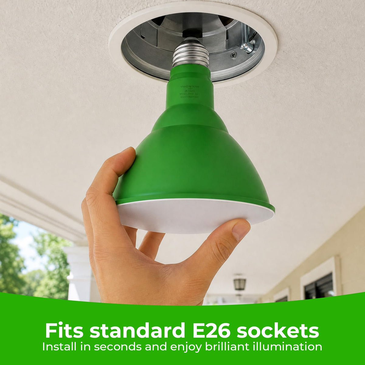 PAR38 Dimmable Green Light Bulb (Green / 2 Pack)
