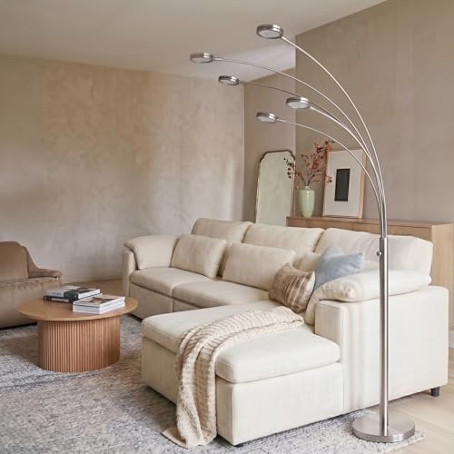 Orion Arc Floor Lamp for Living Room (Satin Nickel)