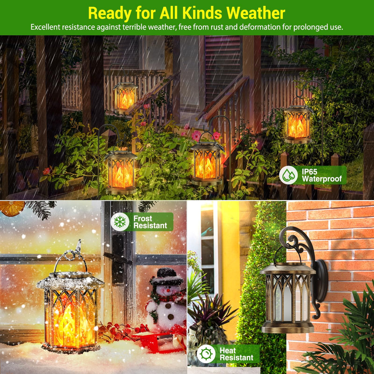 4 Pack Solar Lanterns Outdoor Waterproof (Bronze / 4 Pack)