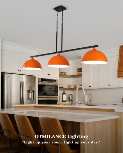3 Light Orange Island Lights for Kitchen (3 Light / Orange)