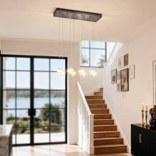 8 Lights Nickel Raindrop Rectangle Chandelier (8 Light / Nickel Rectangle)