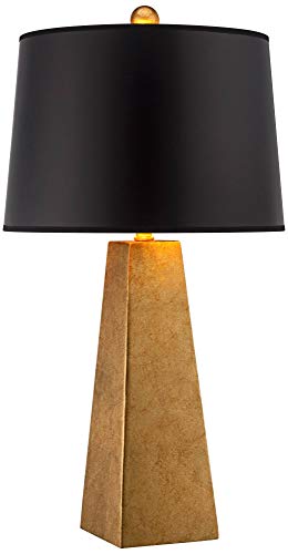 Obelisk 26" Tall Table Lamp Gold Leaf Charging Port Modern with USB Dimmer (USB Dimmer Included - Gold)
