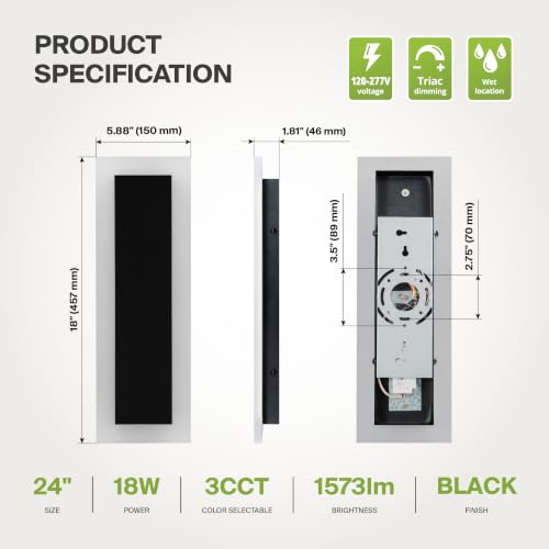 18" LED Linear Wall Sconce (Black)