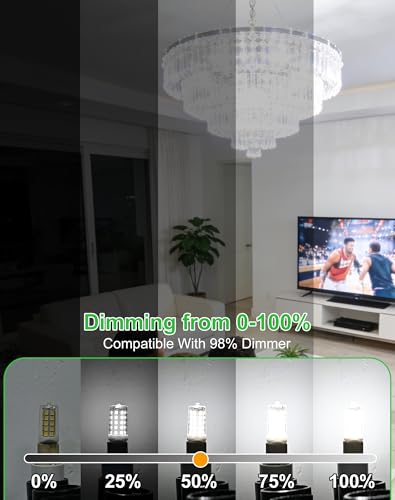 G9 LED Bulb Dimmable 4W 6000K Cool White 5 Pack 120V 40WEqv