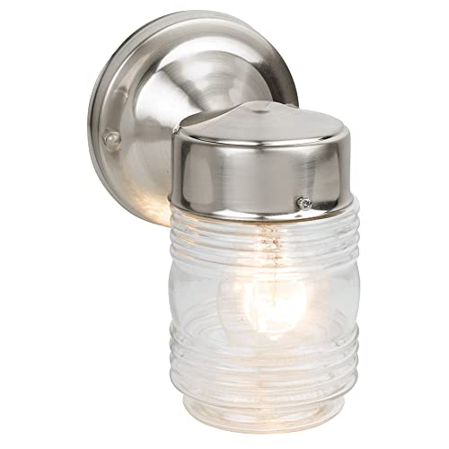 Jelly Jar Outdoor Wall Light (Satin Nickel / 1 Pack)