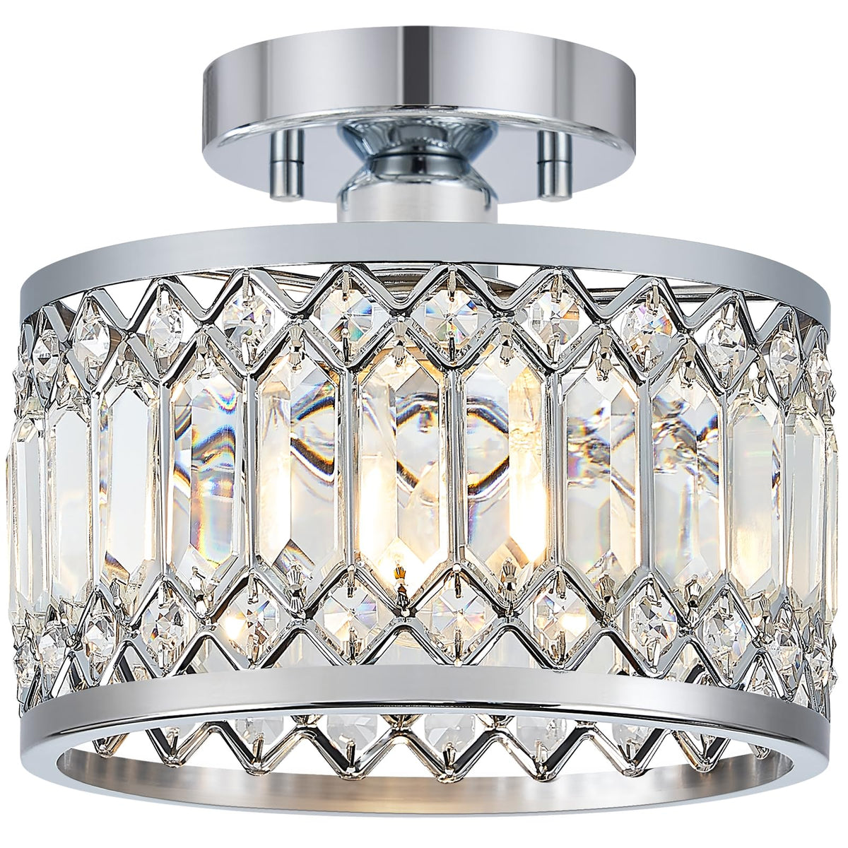 Crystal Chrome Ceiling Light (Chrome / 9 Inch)