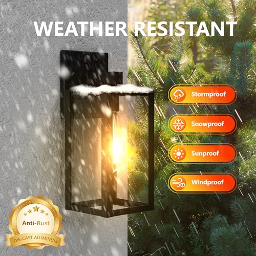 Motion Sensor Dawn to Dusk Outdoor Sensor Light Fixture Waterproof Porch Lights Anti (13 Inch)