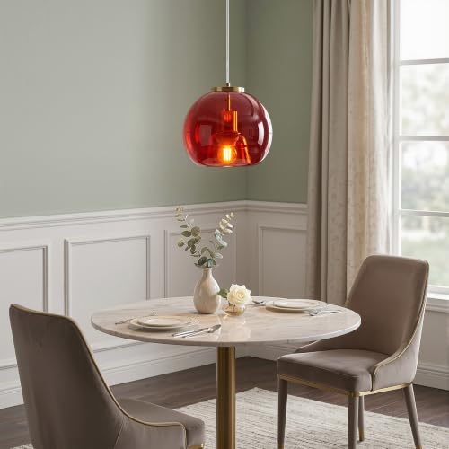 Red Glass Pendant Light Kitchen Island (Red(7.87 in) / 1-Pack)