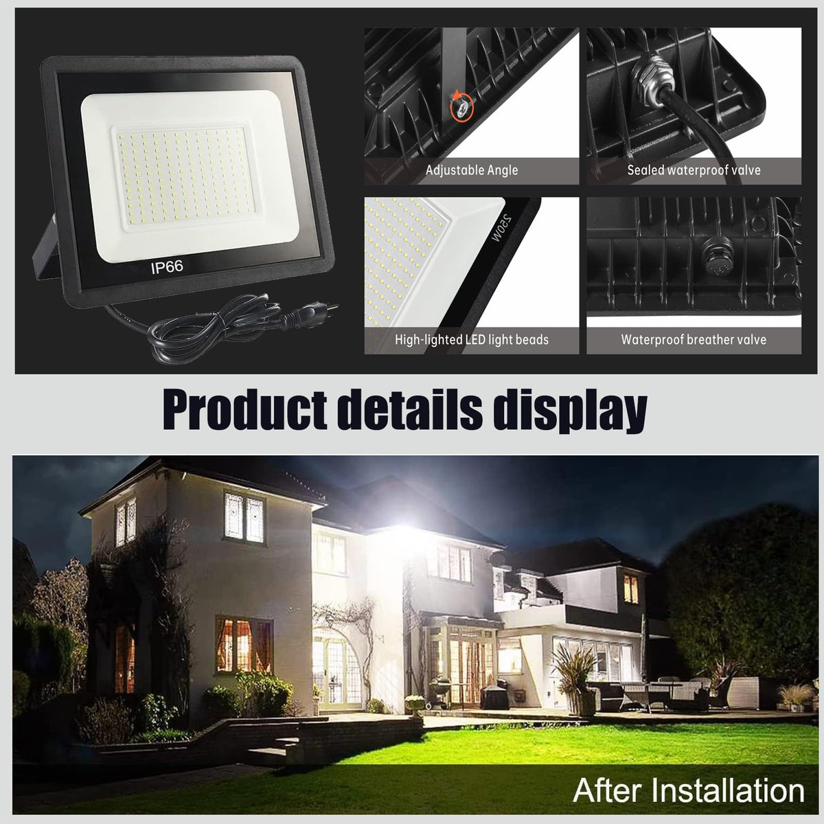 4Pack LED Flood Light Outdoor (250W-4Pack)