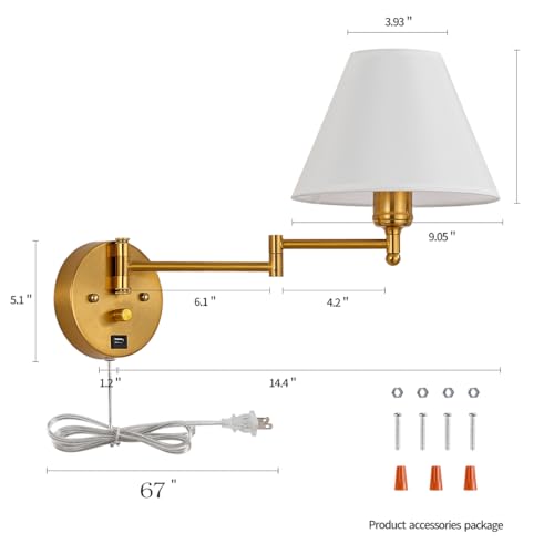 Swing Arm Wall Sconces (Golden)