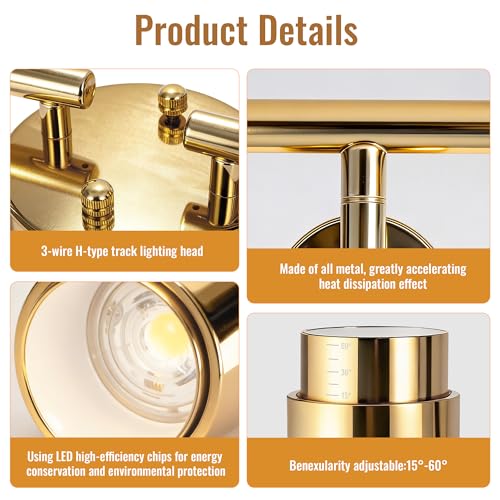 LED Track Lighting Kit 48W Track Light (Gold)