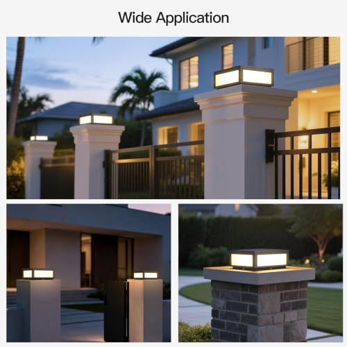 Outdoor Post Lights Dark Gray Square Column Lighting
