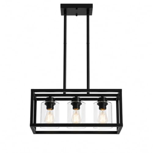 3 Light Black Kitchen Island Lighting (Black 01 & Clear Glass / 3 Light)