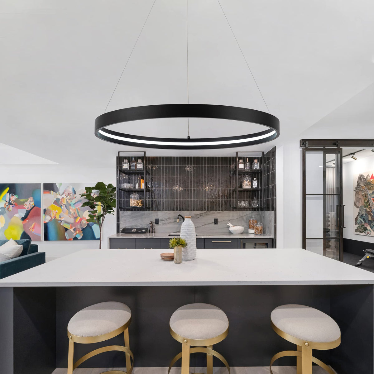 Modern Black LED 1 (1 Ring)
