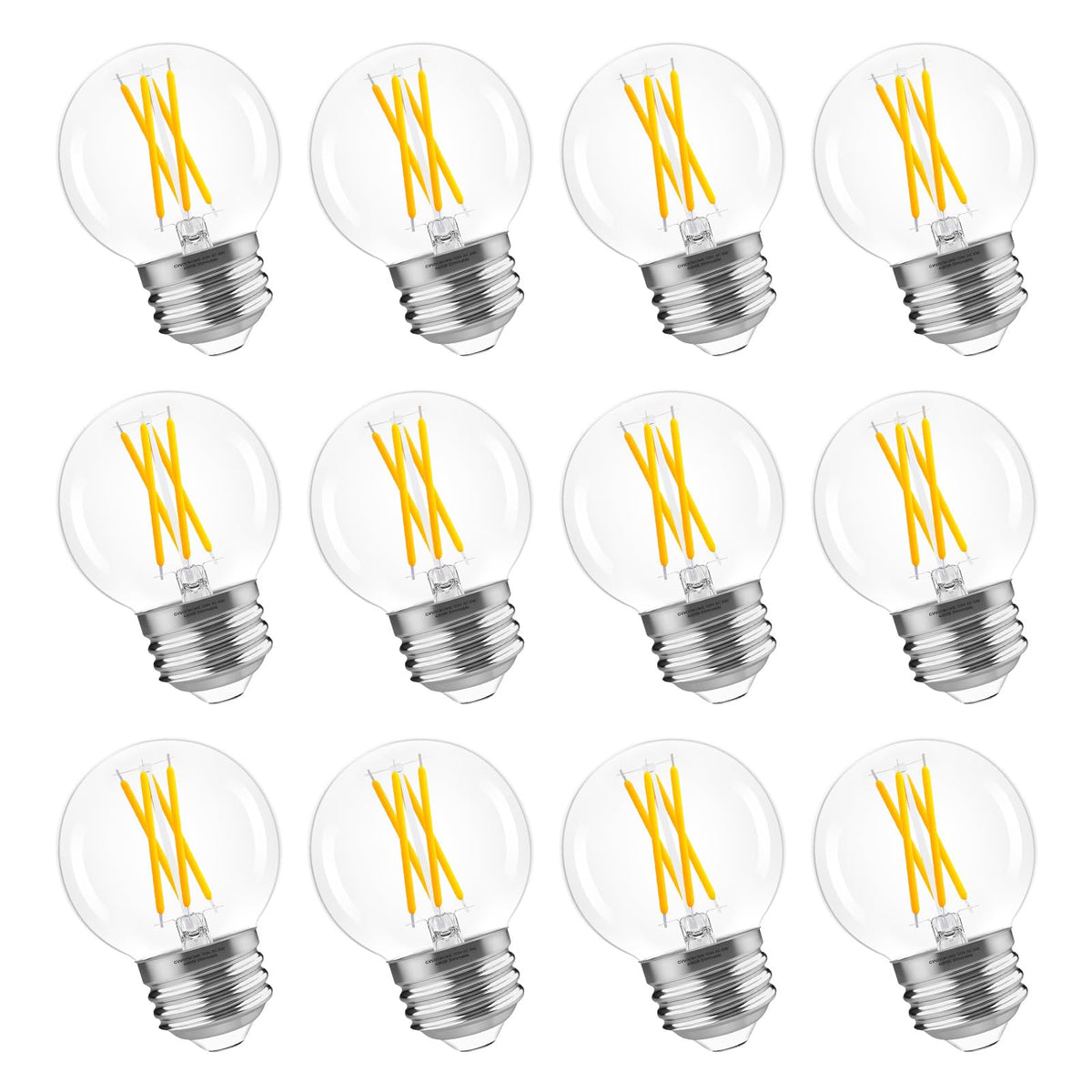E26 Base G16.5 Globe LED Edison Bulb (12 Pack / 60w Neutral White)