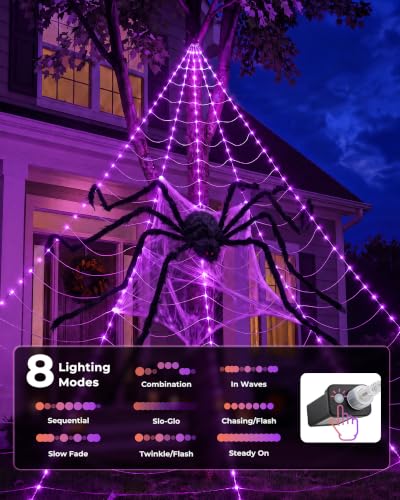 Halloween Decorations Spider Web Lights