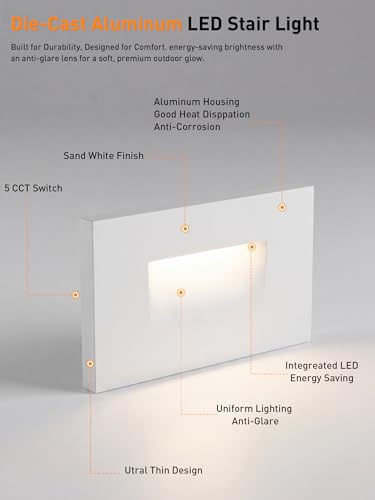 12V Low Voltage 5 Color Indoor and Outdoor LED Step Light (White | 5CCT)